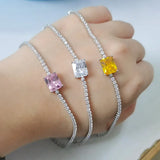 925 Silver Zircon Gemstone Bracelet for Women