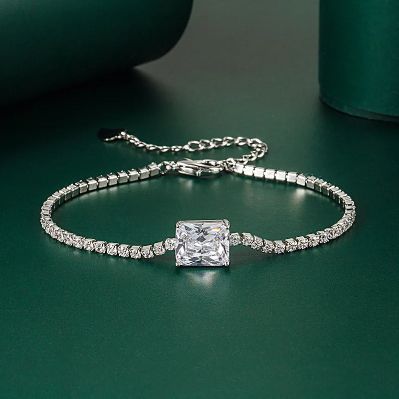 925 Silver Zircon Gemstone Bracelet for Women