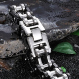 316L Stainless Steel Bicycle Link Chain Bracelet Silver&Black