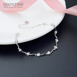 S925 Sterling Silver Love Heart Zircon Bracelet for Women