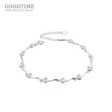 S925 Sterling Silver Love Heart Zircon Bracelet for Women