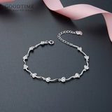 S925 Sterling Silver Love Heart Zircon Bracelet for Women