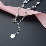 S925 Sterling Silver Love Heart Zircon Bracelet for Women