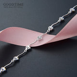 S925 Sterling Silver Love Heart Zircon Bracelet for Women