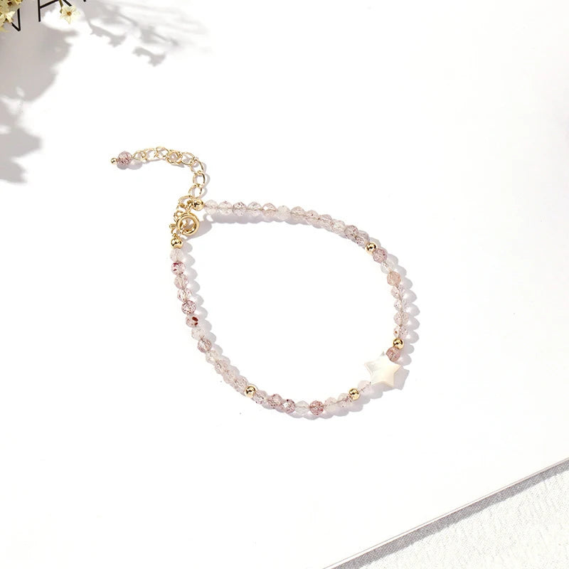 925 Silver Crystal Gemstone Bracelet Women Wedding Birthday Party