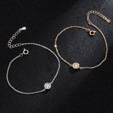 925 Silver Zircon Gemstone Bracelet Wedding Engagement Party Gift