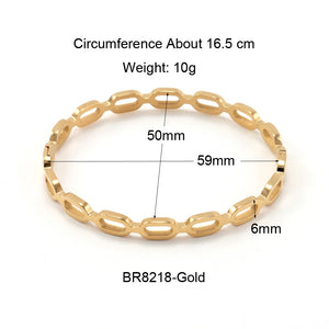 Women's Chain Shape Charm Bracelet Stainless Steel Plating Jewelry