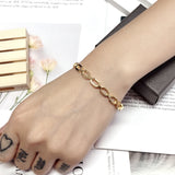Women's Chain Shape Charm Bracelet Stainless Steel Plating Jewelry