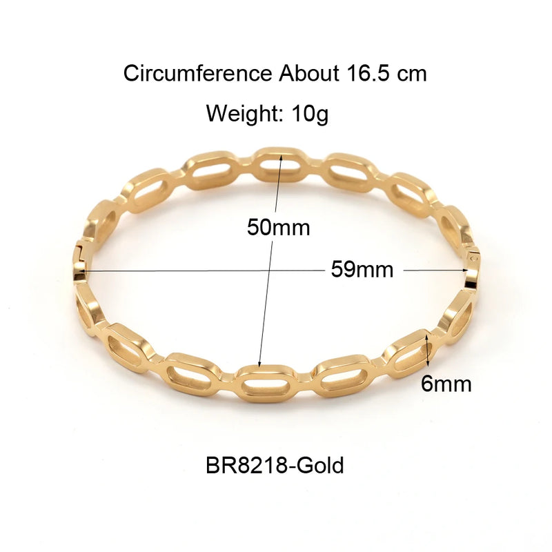 Women's Chain Shape Charm Bracelet Stainless Steel Plating Jewelry