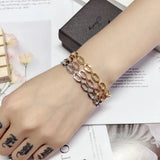 Women's Chain Shape Charm Bracelet Stainless Steel Plating Jewelry