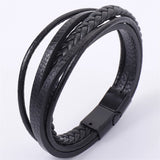 Multilayer Braided Rope Bracelet Stainless Steel for Men