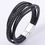 Multilayer Braided Rope Bracelet Stainless Steel for Men