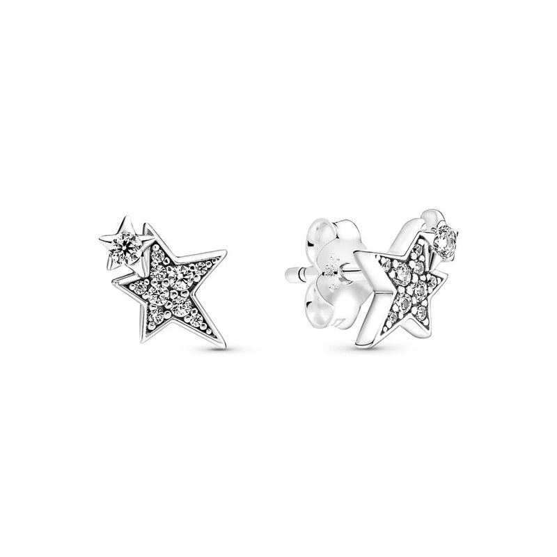 Asymmetric Stars Stud Earrings Birthday Jewelry Sparkling Accessories
