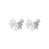 Asymmetric Stars Stud Earrings Birthday Jewelry Sparkling Accessories