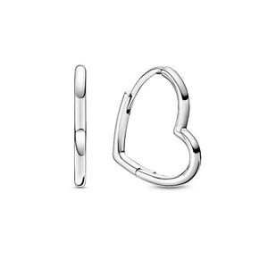 Asymmetrical Heart Hoop Earrings Women's Christmas Jewelry Gift