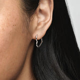Asymmetrical Heart Hoop Earrings Women's Christmas Jewelry Gift