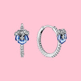 Pansy Flower Hoop Earrings Sparkling Jewelry Gift