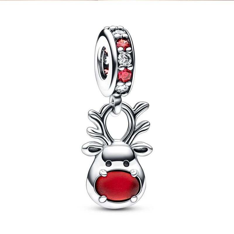 Christmas Mouse & Reindeer Charm for Bracelet DIY Xmas Jewelry Gift