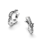 Crescent Moon & Stars Beaded Hoop Earrings Women's Jewelry Gift
