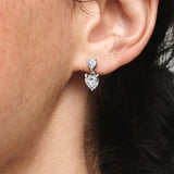 Double Heart Stud Earrings Christmas Gift Sparkling Ears Accessories