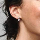 Double Heart Stud Earrings Christmas Gift Sparkling Ears Accessories
