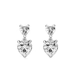 Double Heart Stud Earrings Christmas Gift Sparkling Ears Accessories