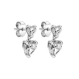 Double Heart Stud Earrings Christmas Gift Sparkling Ears Accessories
