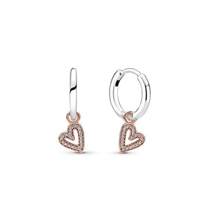 Heart Hoop Earrings Women's Christmas Jewelry Gift