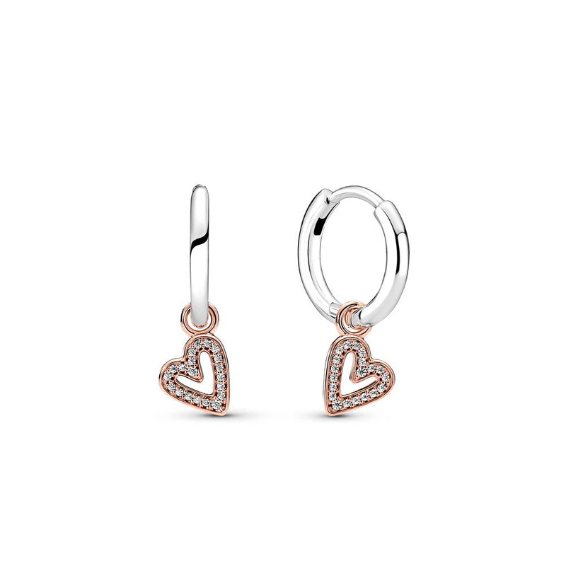 Heart Hoop Earrings Women's Christmas Jewelry Gift