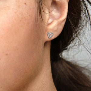 Heart Stud Earrings Women Christmas Jewelry Gift Sparkling Ears Accessories