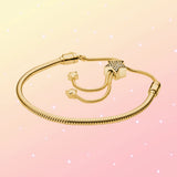 Golden Pav? Star Slider Snake Chain Bracelet Womens DIY Accessories For Ladies