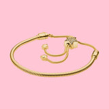 Golden Pav? Star Slider Snake Chain Bracelet Womens DIY Accessories For Ladies