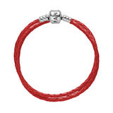 Red Leather Bracelet for Couples DIY Jewelry
