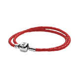 Red Leather Bracelet for Couples DIY Jewelry