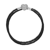 Heart Bead Leather Bracelets Womens Christmas Gift