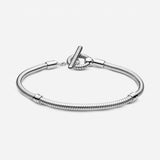 Logo T-Bar Snake Chain Bracelet DIY Accessories Birthday Jewelry