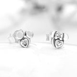 Mouse Silhouette Stud Earrings Women's Birthday Jewelry Gift