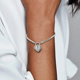 Noble Heart Padlock Charm Bracelet DIY Accessories Christmas Gift