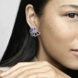 Pav? Fan Stud Earrings Sparkling Ears Accessories