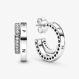 Pav? Double Hoop Earrings Women's Birthday Gift
