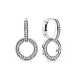 Pav Double Hoop Earrings Christmas Jewelry Gift