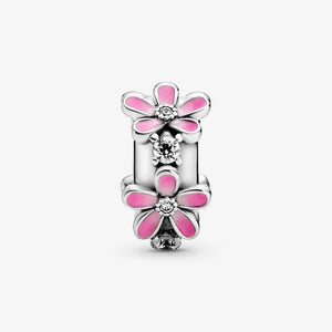 Pink Daisy Flower Clip Charm For Women's Bracelet DIY Accessories