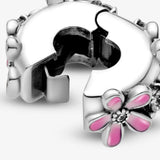 Pink Daisy Flower Clip Charm For Women's Bracelet DIY Accessories