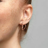 Rose Asymmetrical Heart Hoop Earrings Women's Birthday Jewelry Gift
