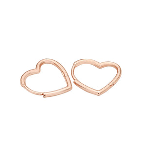 Rose Asymmetrical Heart Hoop Earrings Women's Birthday Jewelry Gift