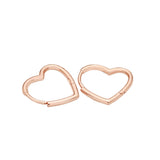 Rose Asymmetrical Heart Hoop Earrings Women's Birthday Jewelry Gift