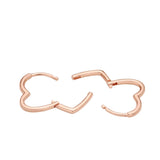 Rose Asymmetrical Heart Hoop Earrings Women's Birthday Jewelry Gift