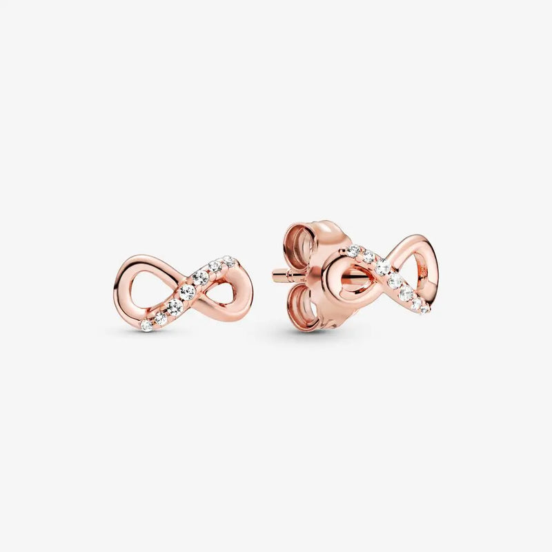 Rose Infinity Stud Earrings Christmas Jewelry Gift