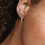 Rose Pav? Heart Hoop Earrings Women's Jewelry Gift