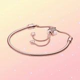 Rose Pav? Star Slider Snake Chain Bracelet Womens DIY Accessories For Ladie